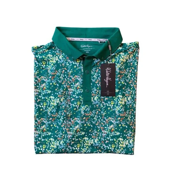 Walter Hagen Men’s P 11 Green Garden Party Print Short Sleeve Golf Polo Size 2XL - Picture 7 of 7